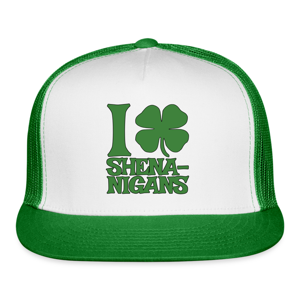 I (clover) Shenanigans - white/kelly green