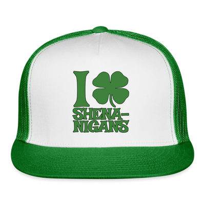 I (clover) Shenanigans - white/kelly green